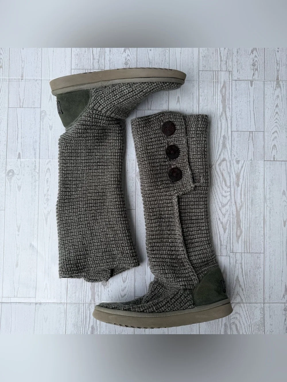 UGG Australia, Ugg, Lattice Cardy Knit Boots, Gray‎ Boots | Women’s 8